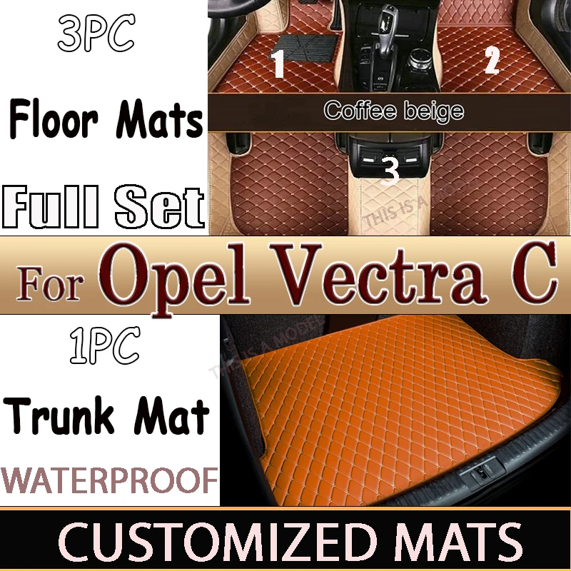 Car Floor Mats For Opel Vectra C 2003 2005 2006 2007 2008 Auto Interior Accessories 100% Fit Leather Carpets Rugs Foot Pads