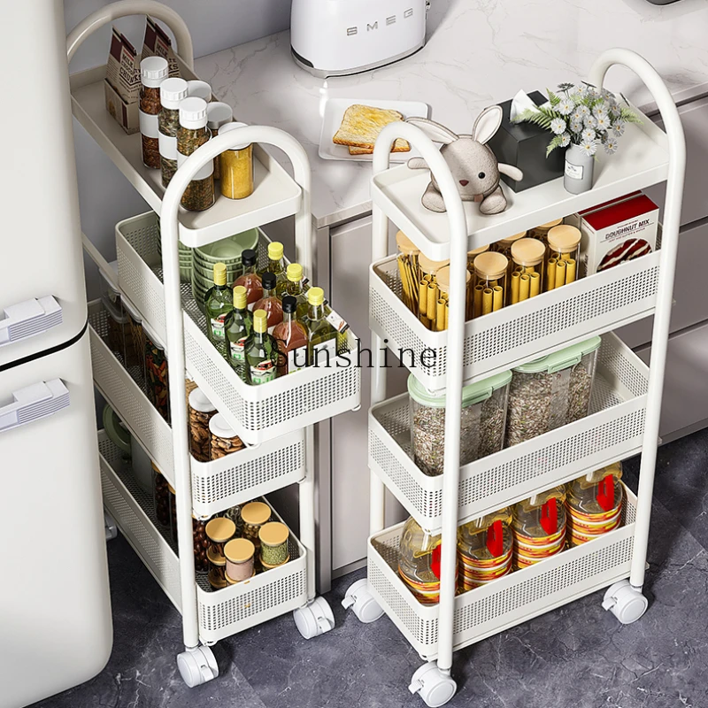 

Kitchen crevice rack refrigerator side pull-out cabinet trolley multi-layer storage cabinet