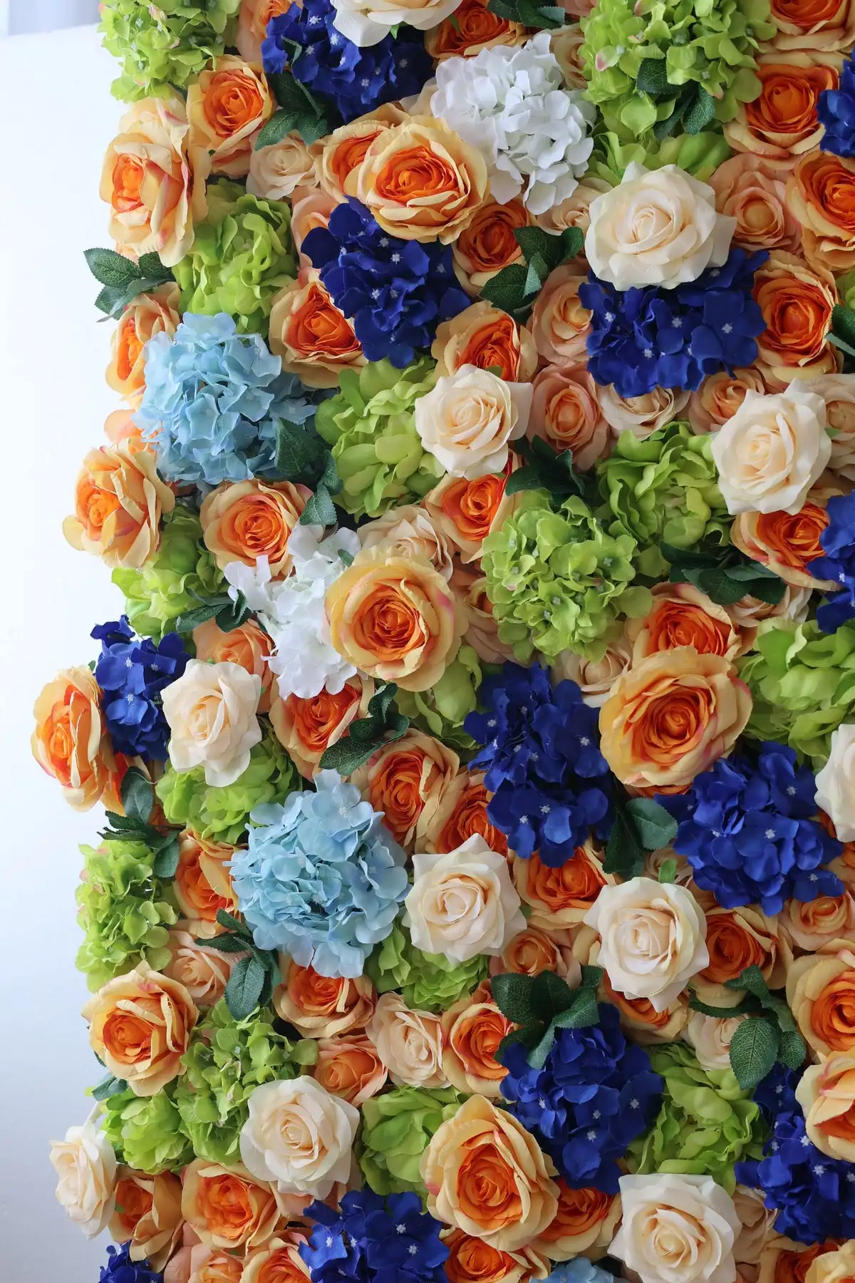 Royal Series-Hortensia de Luxe en Tissu Floral Mixte 3D, Mur de Fleurs, Fond de Mariage, Rideaux de Plantes Vertes, Jaune, Rose, Bleu