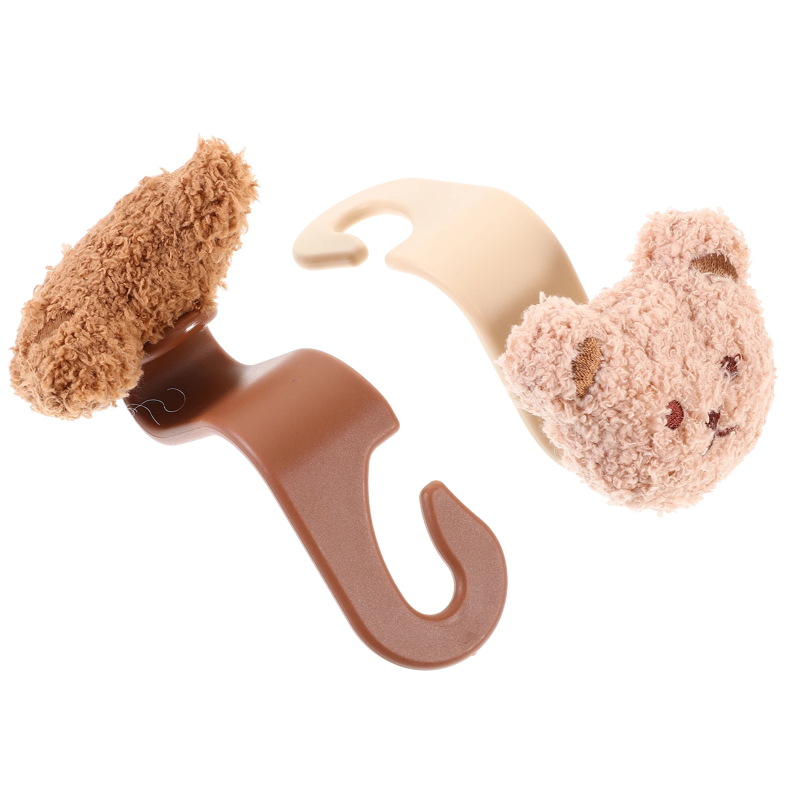 

2pcs Car Seat Back Hooks Bear Hanger for Headrest Storage Organizer Durable PP Material Cartoon Design Car Accessories