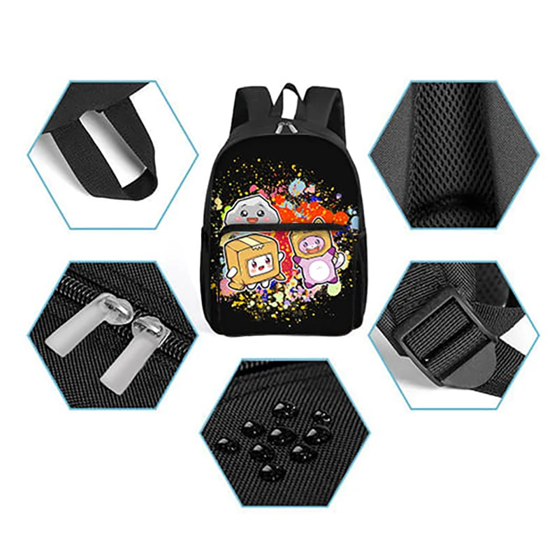 لطيف باتن مربع الجبهة جيب حقيبة الظهر سستة سعة كبيرة لصبي / الفتيات أفضل هدية 3D الكرتون الأطفال حقيبة مدرسية