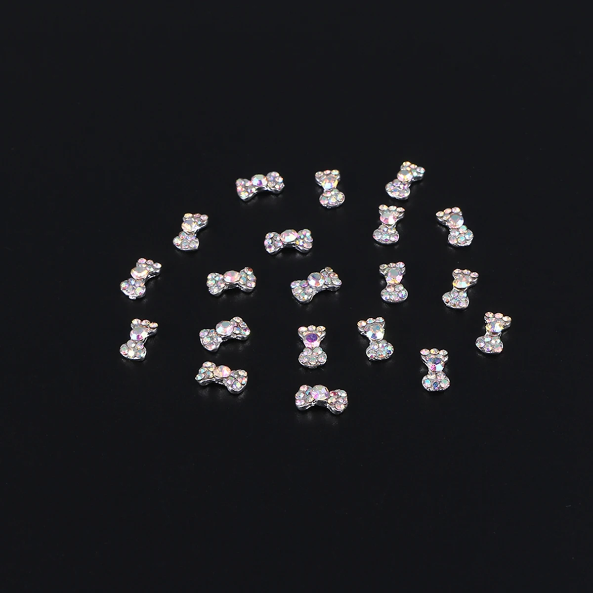 20 Stück Nagelkunst-Strass-Schleifen-Kristallsteine Nagelaufkleber DIY Mode Glitzer Dekoration für Natürliche Künstliche Nägel Gel-Lack