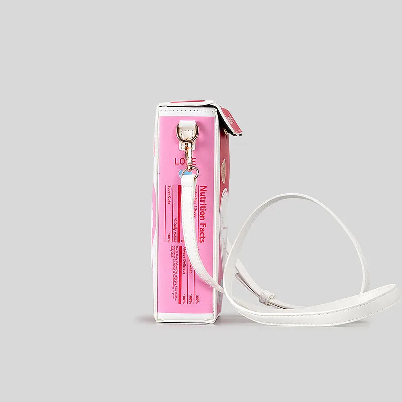 Tas bahu wanita pola cinta hati, tas selempang kotak imut, dompet ponsel kecil baru lucu, hadiah cantik untuk anak perempuan