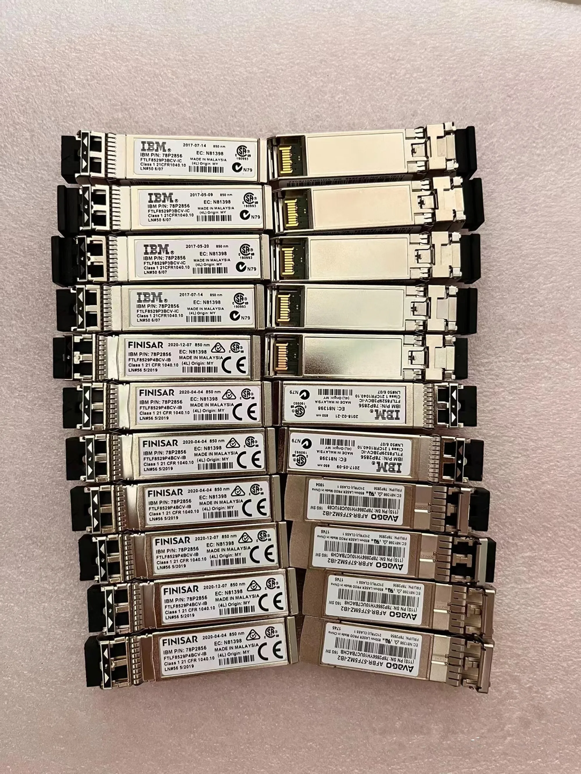 Módulo transceptor óptico 16G SFP/AFBR-57F5MZ-IB2 FTLF8529P3BCV-IC/78P2856, FTLF8529P4BCV-IB, 16GB, 850NM, interruptor de fibra