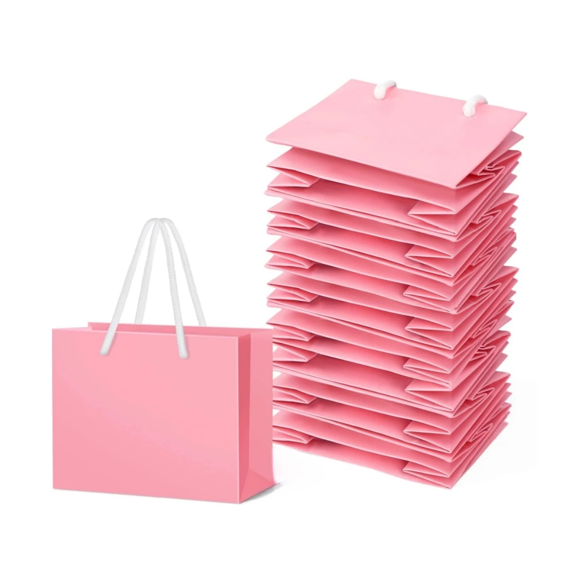 Mini Bolsas de Papel Rosa para Regalos, Bolsitas para Dulces, Chocolates, Joyería, Recuerdos de Fiesta de Cumpleaños, Recuerdos de Boda