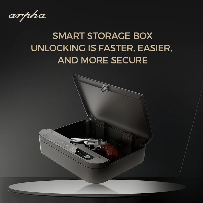 Arpha D700 Home Secret Hidden Storage Safety Box Fireproof Anti Theft Biometric Fingerprint Smart Gun Safe Box