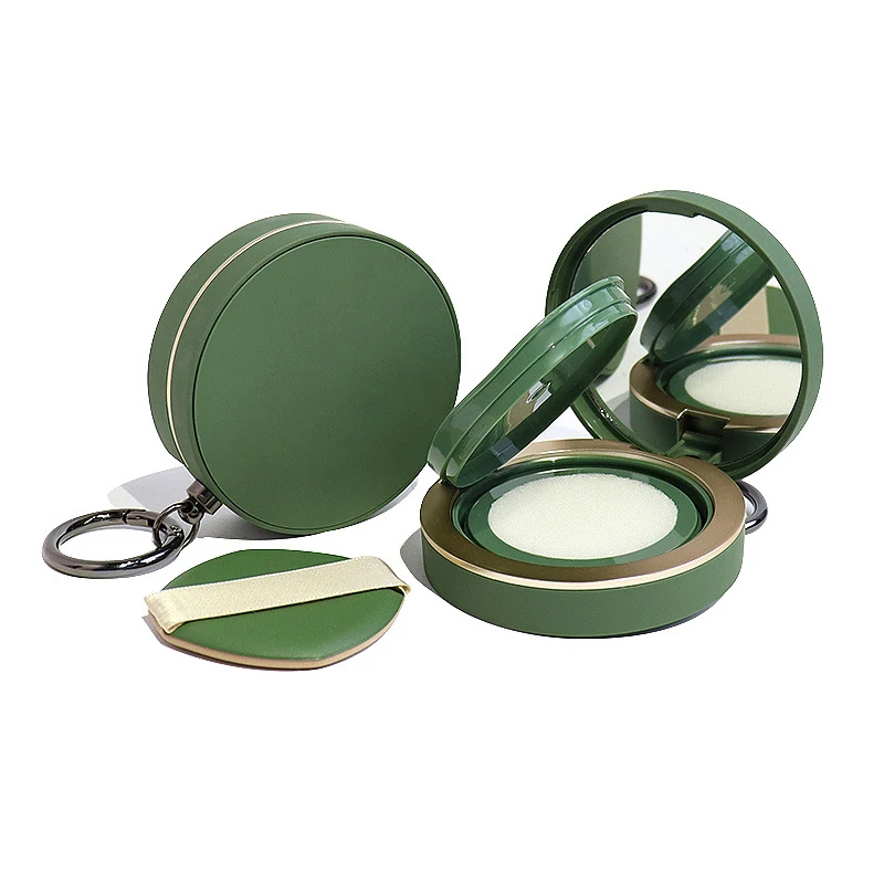 Scatola vuota per soffio con cuscino d'aria con portachiavi Specchio in spugna per polvere Contenitore portatile per trucco cosmetico per fondotinta in crema Bb