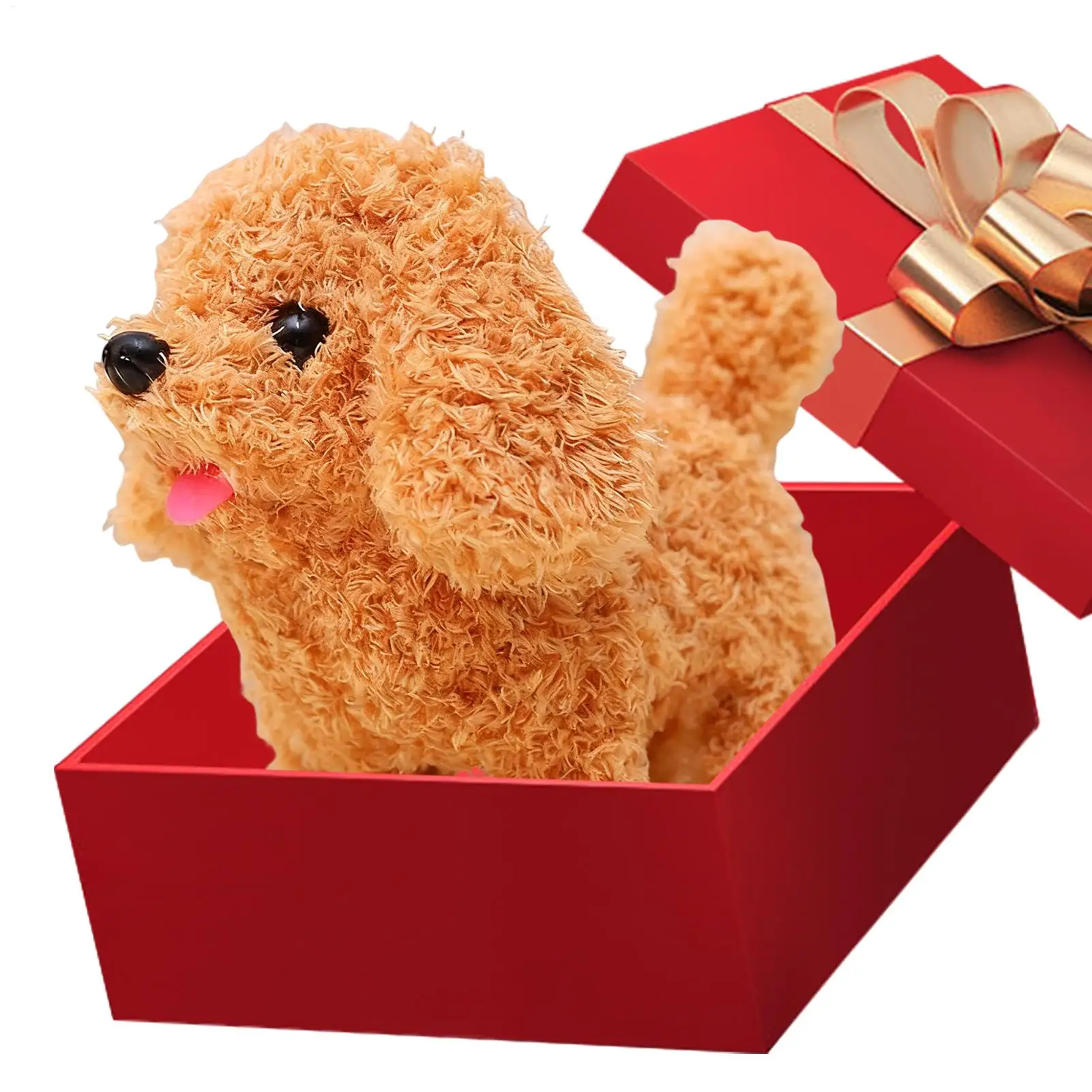 18CM nuevo Robot de peluche cachorro caminando cachorro interactivo juguete de peluche cola de ladridos Wagging cachorro simulado adultos niños