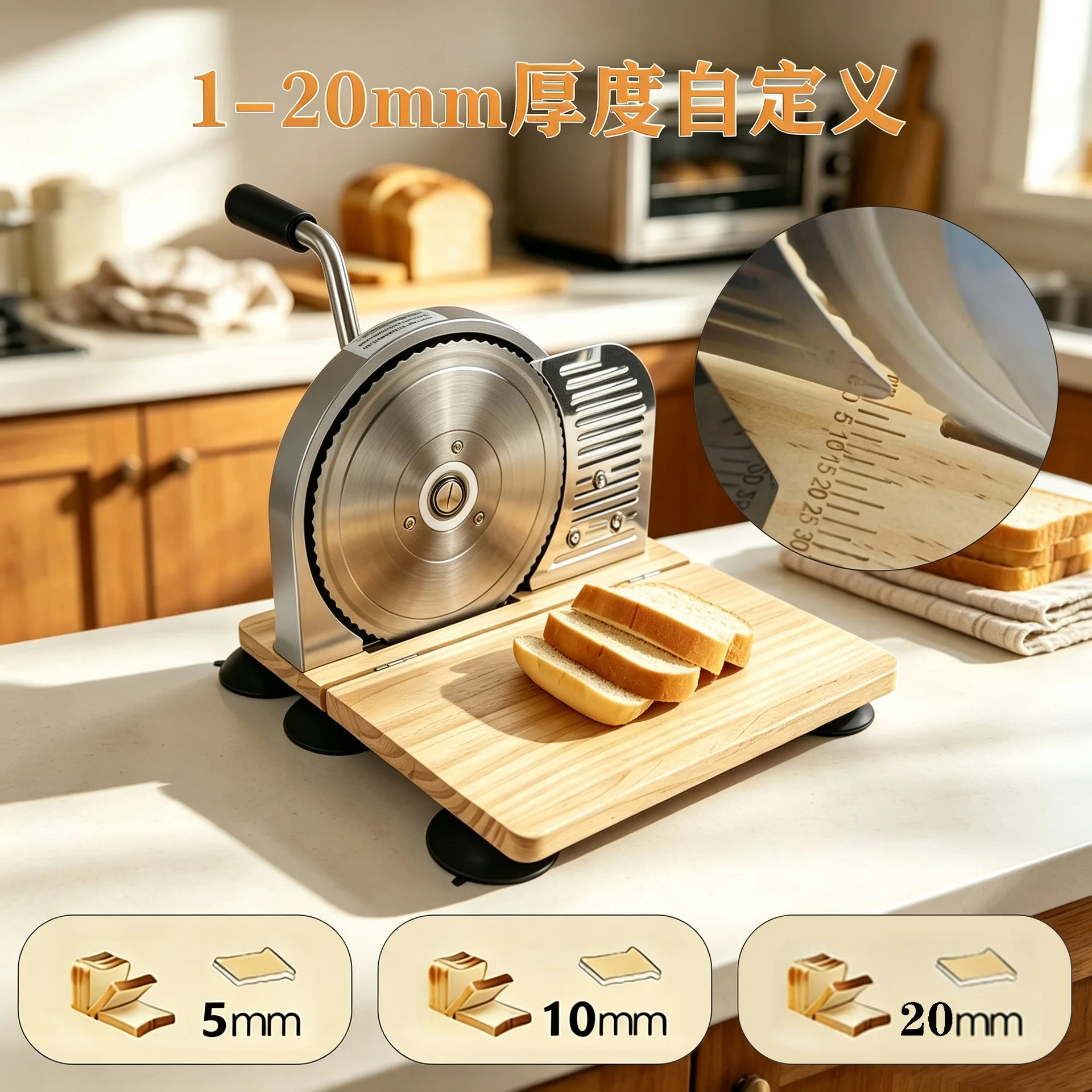 손잡이식 사워도우 빵 슬라이서, 두께 조절 가능, 빵, - Commercial Bread Slicer 리뷰 및 가격