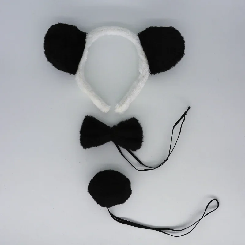 

10pcs Black White Panda Headband Hair Band Animal Ear Cosplay for Kids Children Adult Party Gift Halloween Wedding Festival