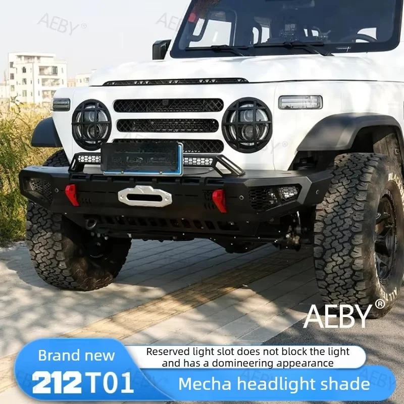 AEBY For BAIC 212 T01 LED headlight decorative cover,Mecha style ABS grille protection,Anti-scratch frame,Car accessories