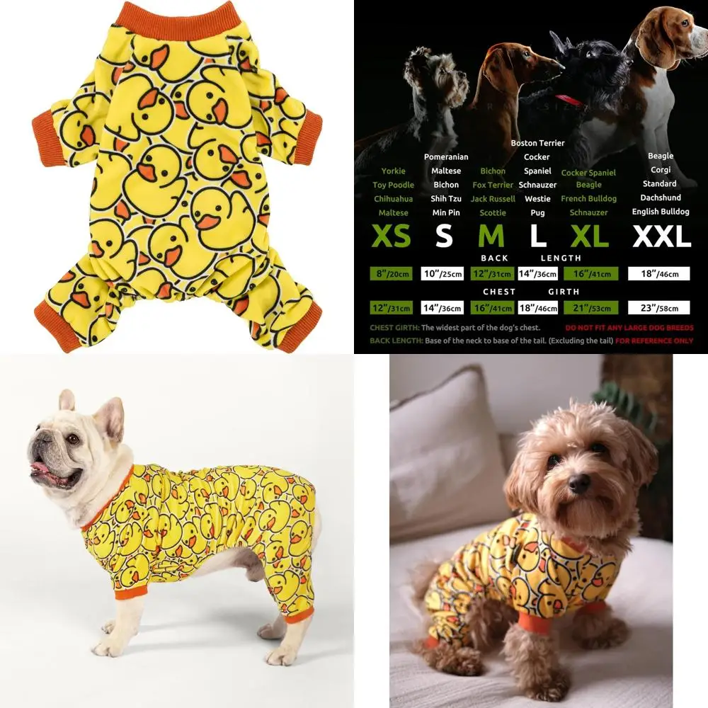 

Fitwarm Funny Duck Dog Пижамы, зимняя одежда для собак для маленьких девочек, легкий бархатный комбинезон для домашних животных, комбинезон для кошек, желтый, Sma