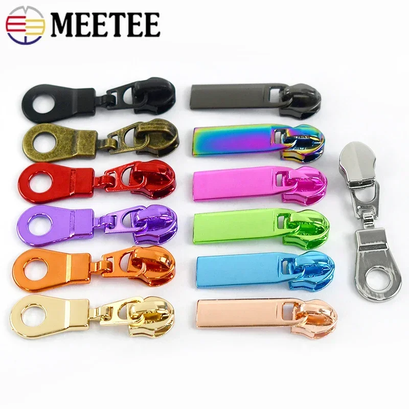 5/10Pcs 5# Metal Zipper Puller For Sewing Nylon Zippers Tapes Coat Zip Slider Shoes Bag Zips Repair Kit DIY Hardware Accessories