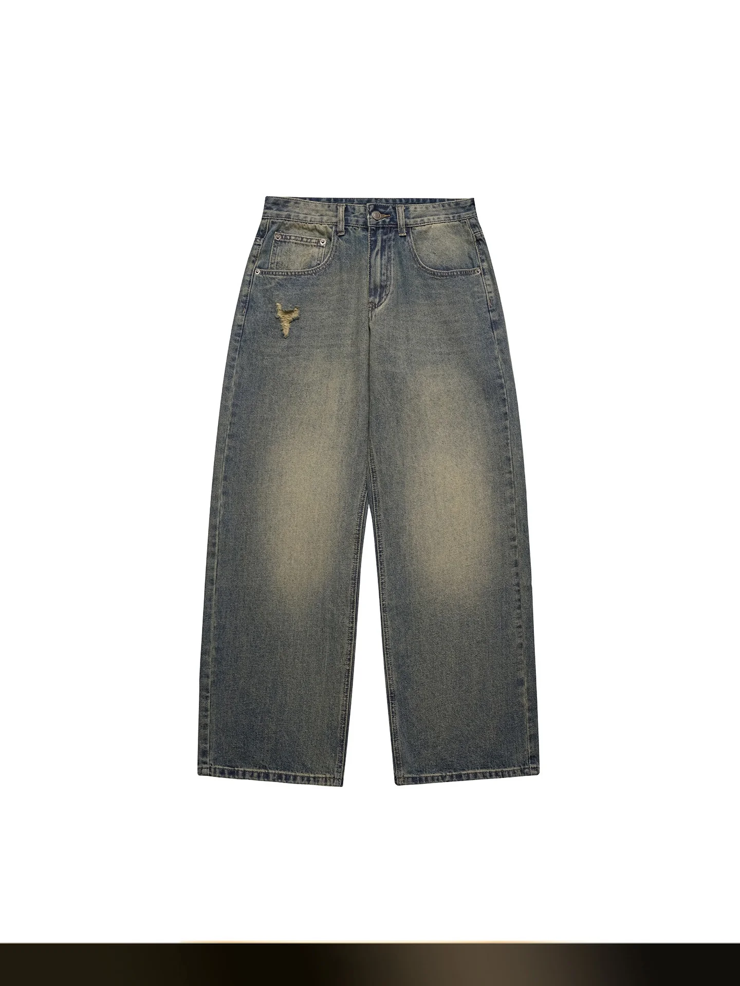 

Ретро-джинсы в американском стиле, молодежные, модные, прямого кроя, широкие брюки, износостойкие, из смеси хлопка и полиэстера, осенние, уличный стиль