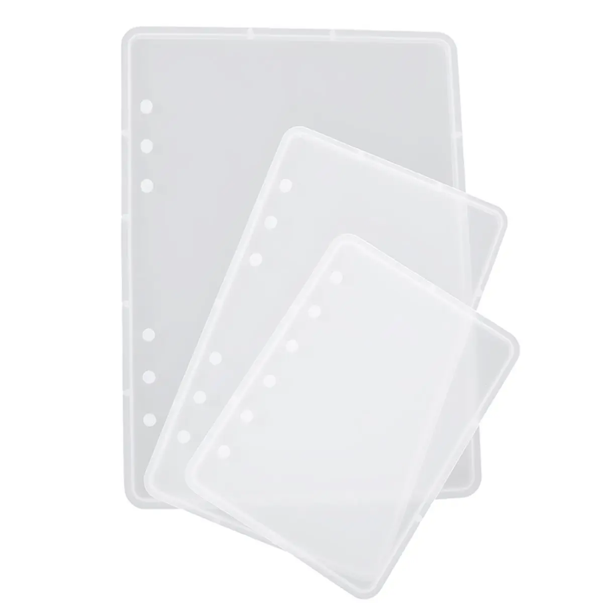 【Limited Offer】Resin Notebook Cover Mold Set, 3 Sizes A5 A6 A7, Silicone Molds with Binder Holes for DIY Crafts