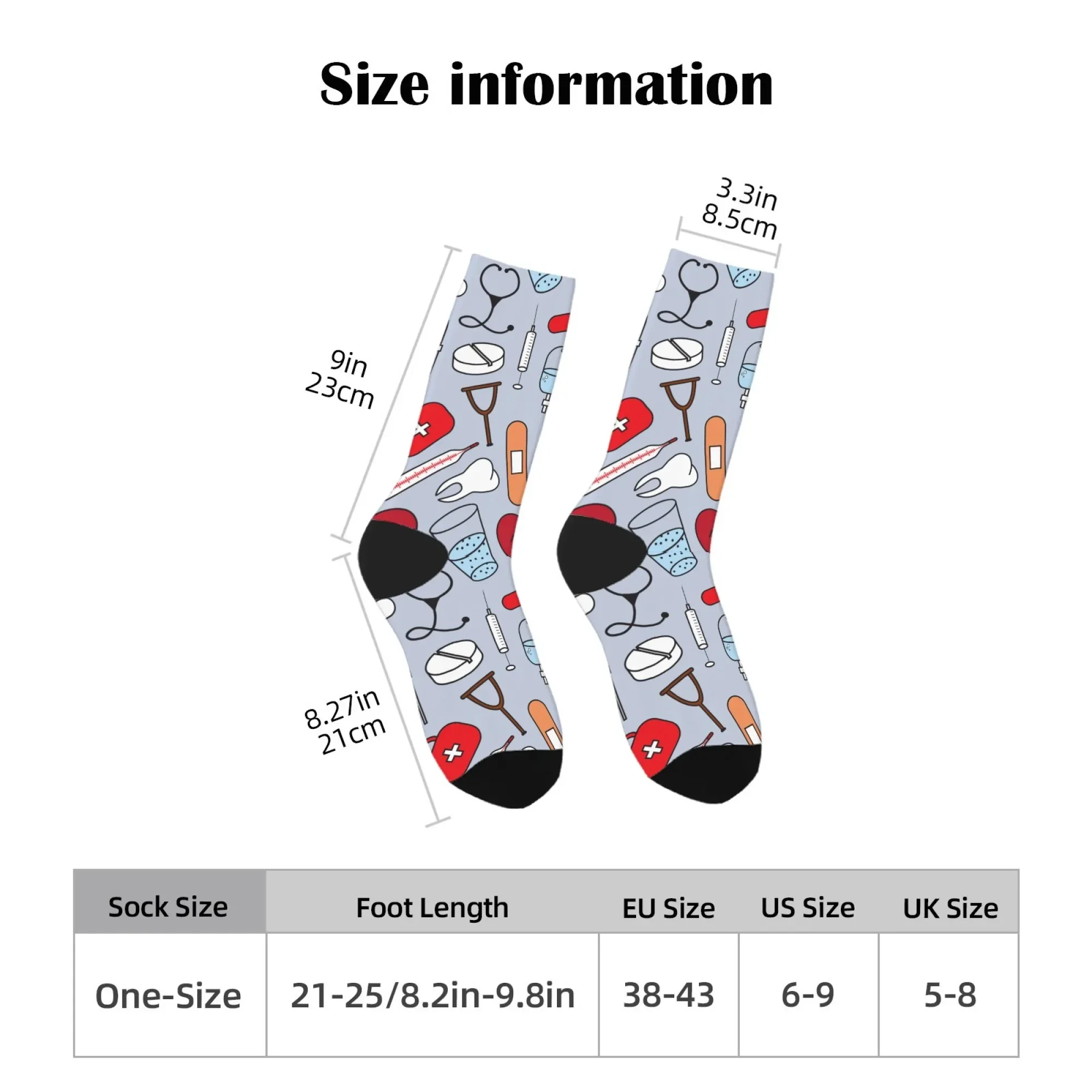 漫画医師看護師治療ツールプリントノベルティソックス原宿かわいい面白い靴下肌に優しいソフト快適な靴下ギフト