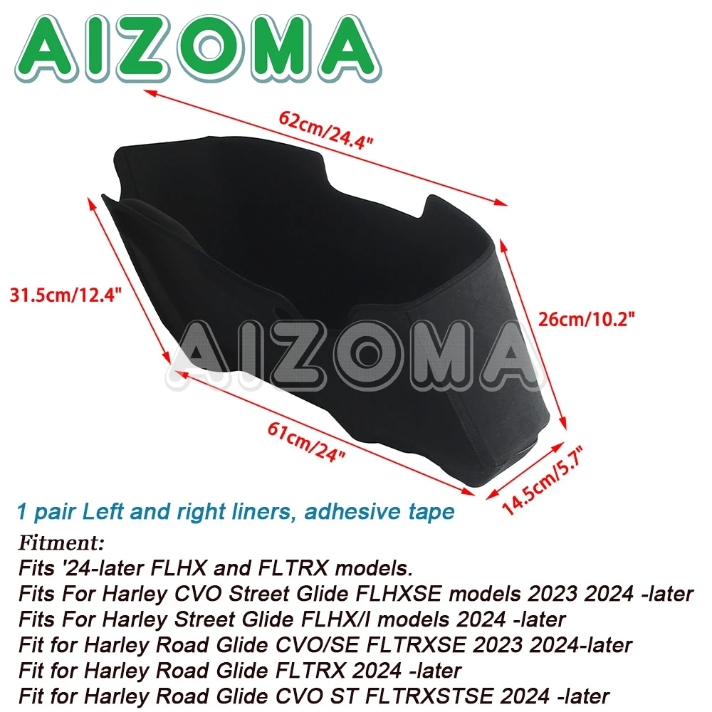 Doublure de sacoche de dégager couvertes de qualité supérieure pour moto, doublure pour Harley Road Fetal de FLTRXSE FLTRX FLTRXSTSE 2023 2024 Cheshire Age