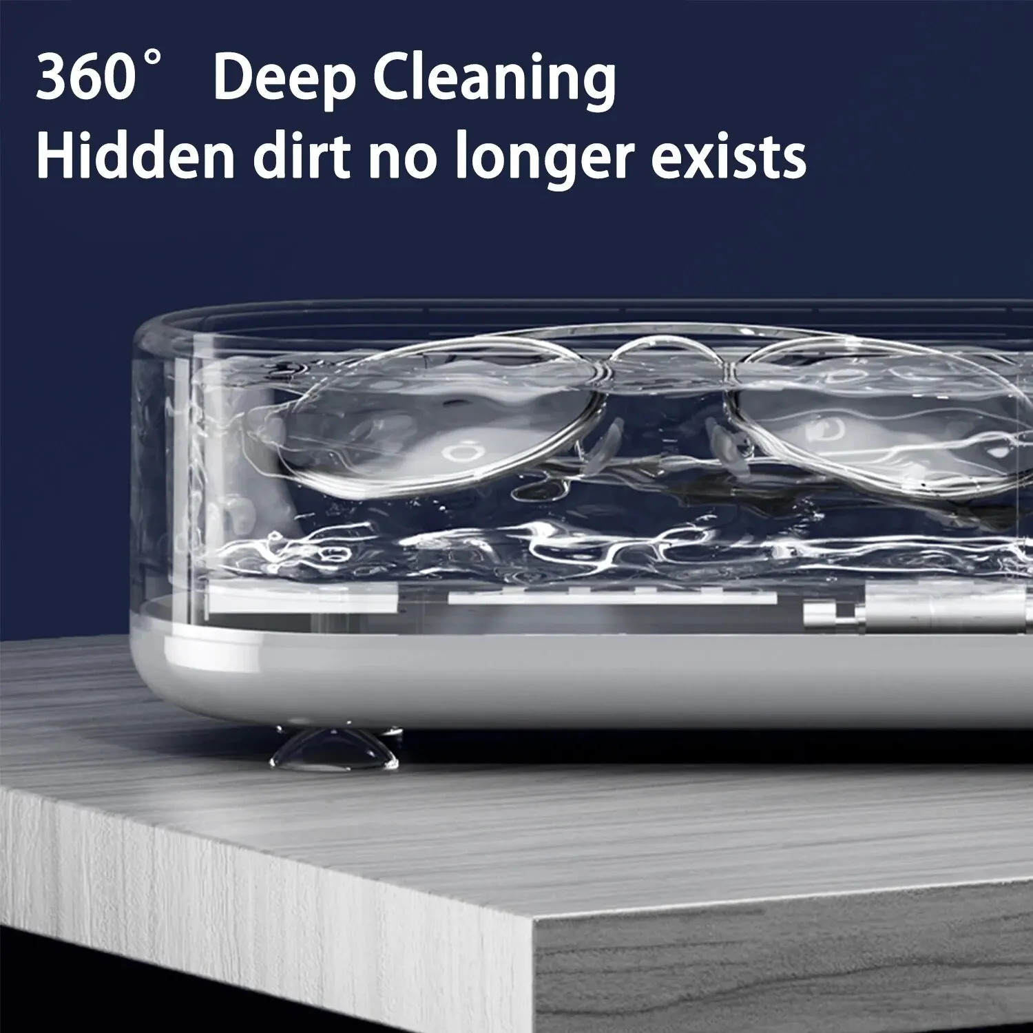 Jewelry Vibration Non-Ultrasonic Cleaner with Digital Display Wireless Portable Cleaner Eyeglasses Rings Earrings Cleaner