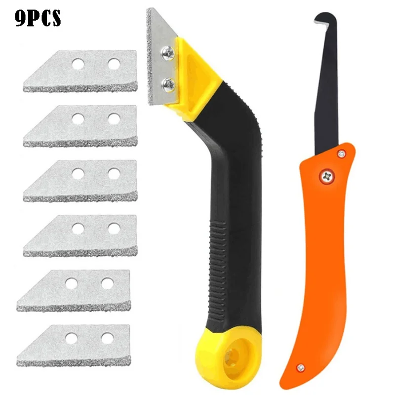 9-piece grout tool Floor seam glass glue cleaning pointing knife Cleaning saw knife