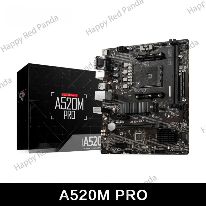 AMD A520M PRO Motherboard Support CPU R3 R5 R7 5000 & 3000 Series Mainboard AM4 M.2 NVME Dual Channel DDR4 Full New