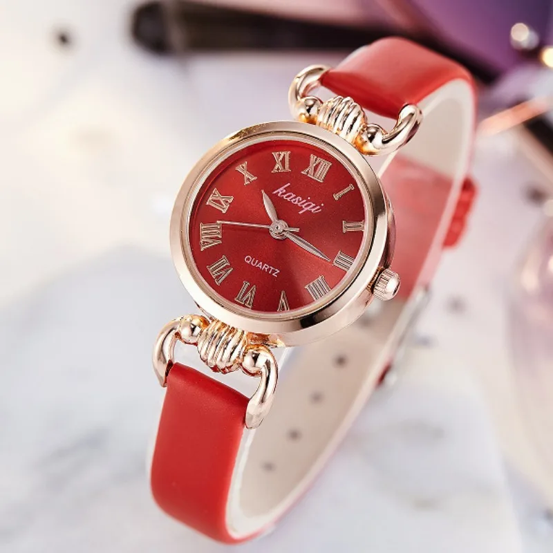 2025 Quartz Watch Women PU Leather Thin Strap Wristwatch Ladies Watches Solid Color Fashion Women Gift Watch Relojes Para Mujer