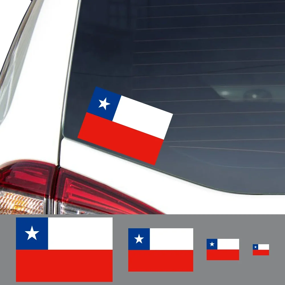 3Pcs Car Sticker PVC Chilean Flag Vinyl Decals Chile Motorcycle Auto Accessories For Toyota Hyundai Chevrolet Nissan Kia Suzuki