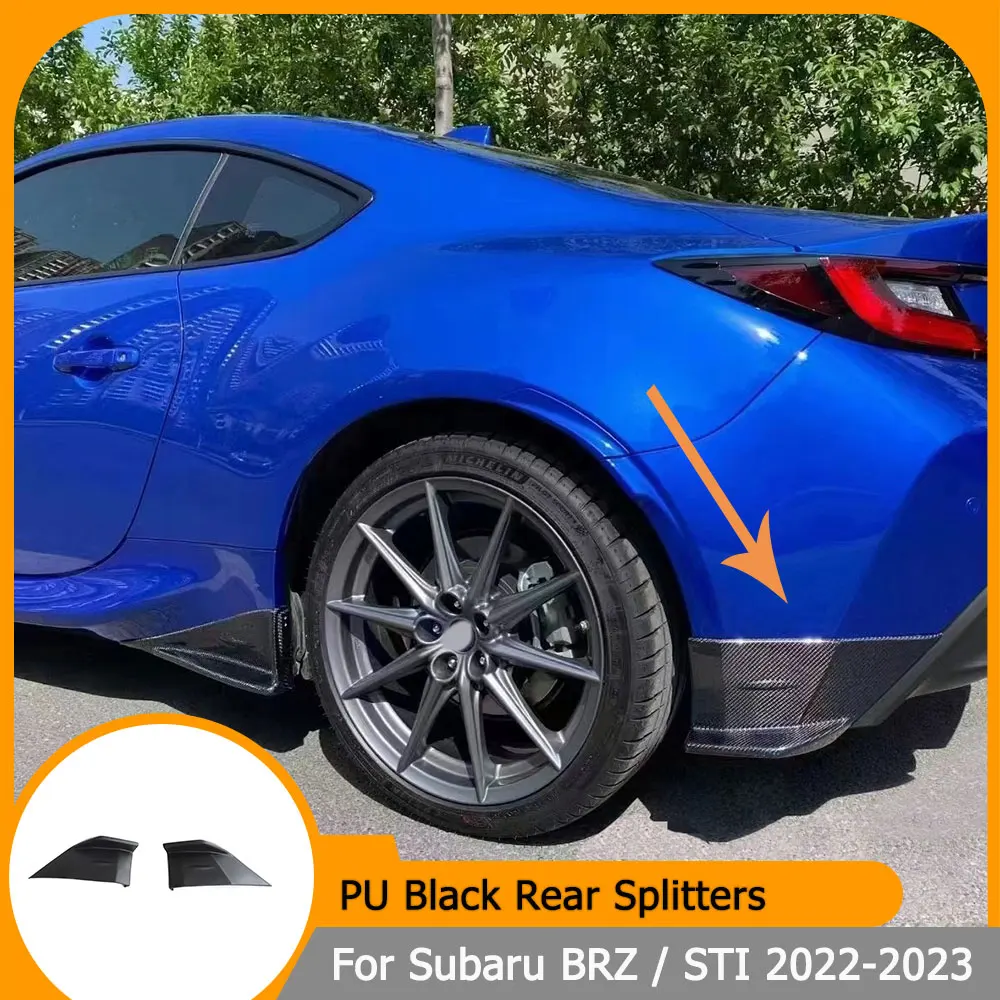 Car Rear Bumper Splitters for Subaru BRZ / STI 2022-2023 Racing Rear Bumper Splitters Spoiler Apron Guard Body Kits PU Black