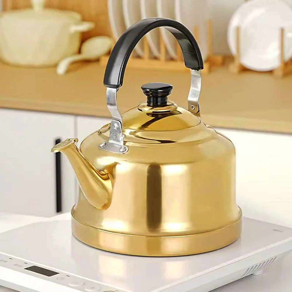 Thickened Stainless Steel Whistle Kettle, Restaurant Adding Soup Pot, Tea Kettle, Large Capacity Boiling Water Kettle, 2L/4L