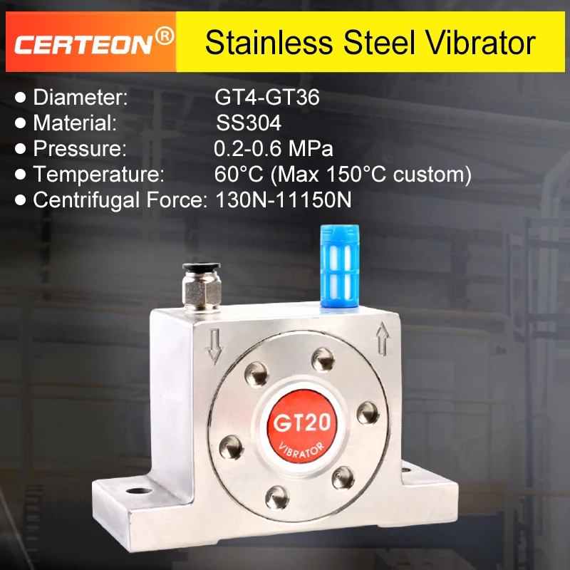 Stainless Steel Turbine Vibrator GT Series Industrial Air Vibrator Pneumatic Vibratory Motor Pneumatic Vibrator