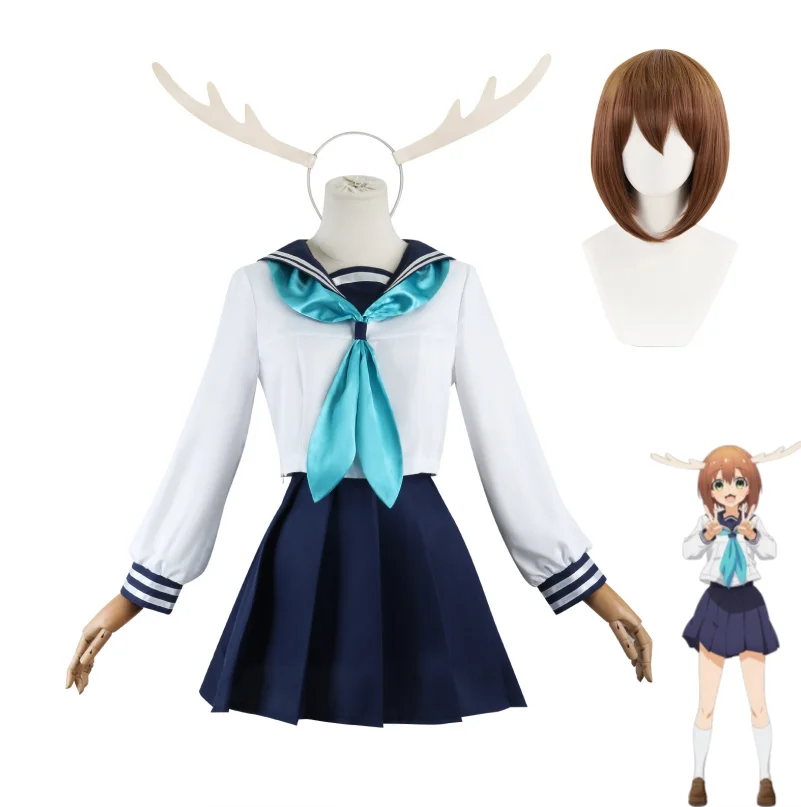 

Noko Shikanoko Toriko Koshi Cosplay Costume Anime My Deer Friend Nokotan JK Sailor Skirt Headband Stockings Halloween Cosplay