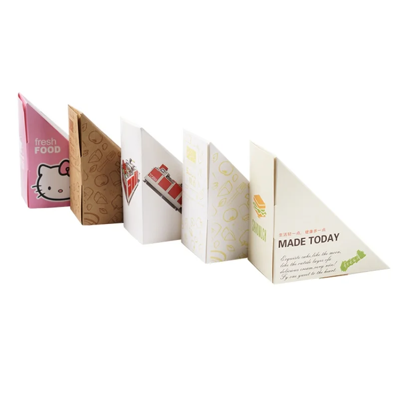 Customized productOne-cake box sandwich cheese pizza slice box baked packaging kraft paper carton with windo