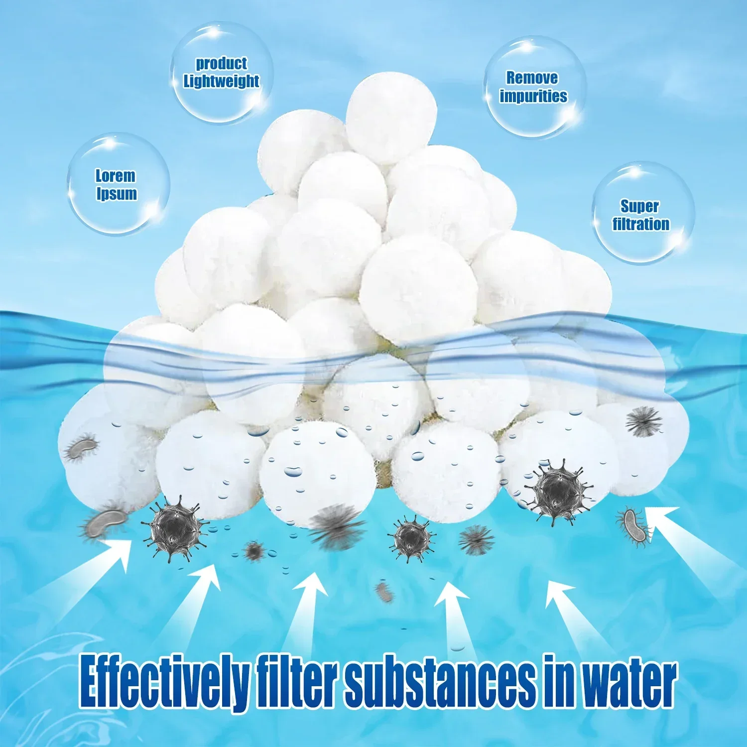 Durable Swimming Pool Filter Balls Substitute 25kg Sand Reusable Eco-Friendly Pool Maintenance Tool
