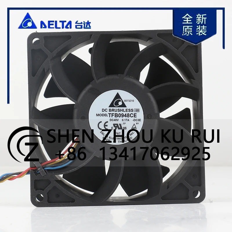 

Delta 5V 12V 24V DC 48V 0.17A AC EC 9038 90X90X38MM 9CM Chassis Waterproof Four-wire Axial Flow Converter TFB0948CE Cooling Fan