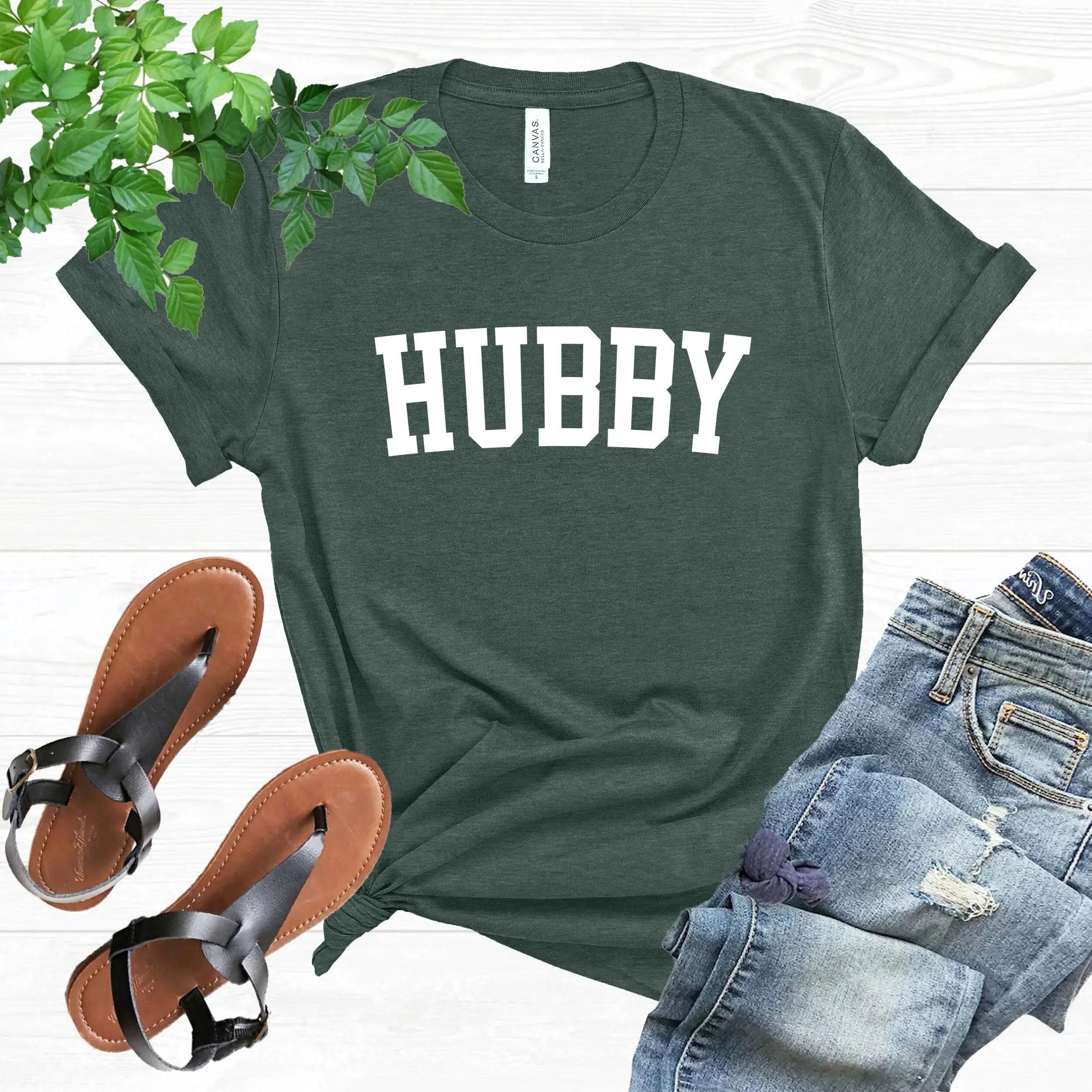 Hubby T Shirt Wifey Just Married Honeymoon Engagement New To Be Wedding Fiancee