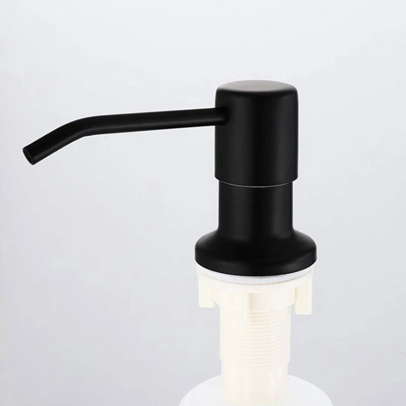 Kitchen Sink Soap Dispenser Built-in Design 300ML Liquid Soap Bottle with Stainless Steel Head Hand Press Dispenser Bottle