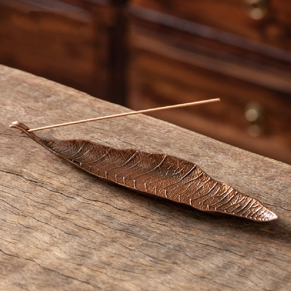 Leaf Incense Burner, Incense Ash Catcher, Incense Sticks Holder for Counters, Meditation Room, Yoga, Home, Office