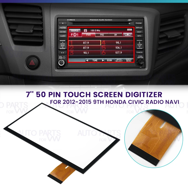 For Honda Civic 9th 2012-2015 Year Car DVD Radio Multimedia Player 7 Inch Touch Screen Glass Digitizer Panel Replacement Parts