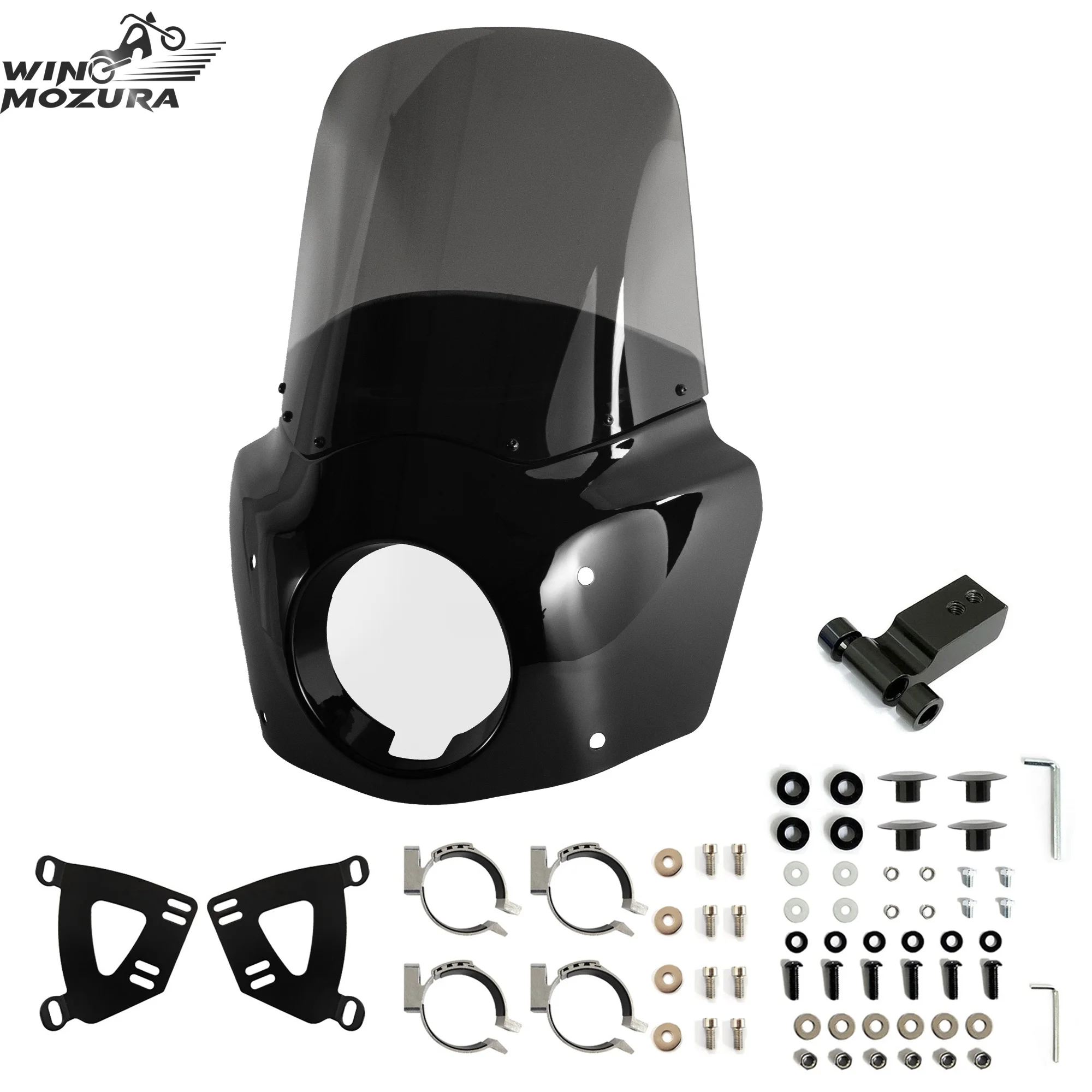 هدية Road Warrior مقاس 15 بوصة هدية أمامية للزجاج الأمامي لدراجة Harley Softail Street Bob FXBB 2018-2024 Standard Softail FXST 2018-2021