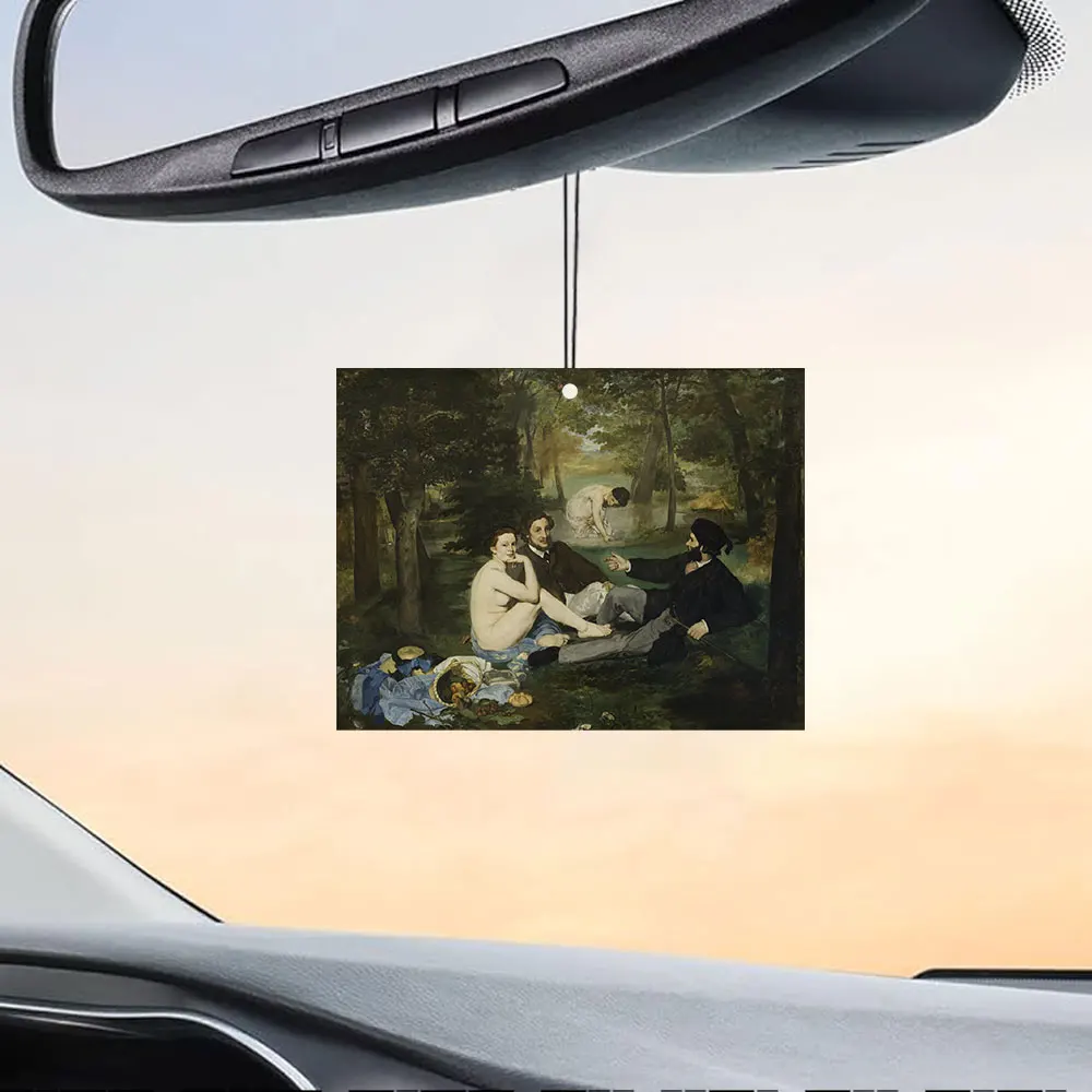 1-3Pcs The Luncheon on the Grass YXYDFDC Oil Painting SeriesNatural Car Air Freshener