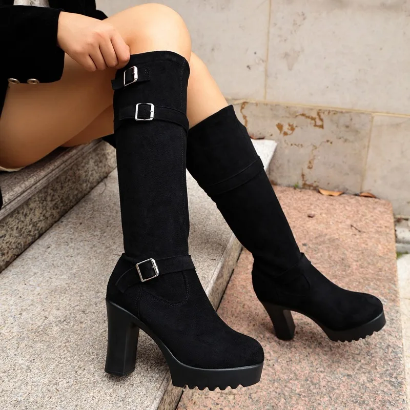 Retro High-heeled Long Boots for Women, 2026 New Style, Autumn-winter Thick Heel, Ankle-length Knight Boots