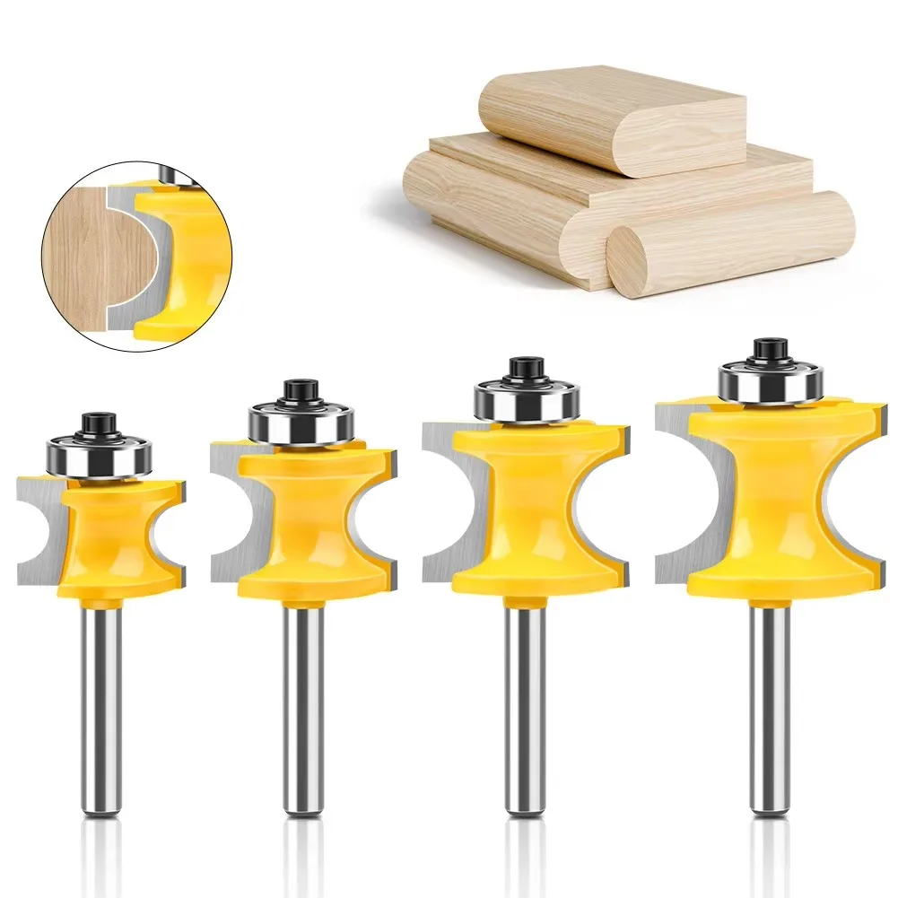 

1 Pcs 8mm Shank Half Round Bit Convex Edging Bits for Wood End Mill Woodworking Tool Industrial Grade Milling Cutter