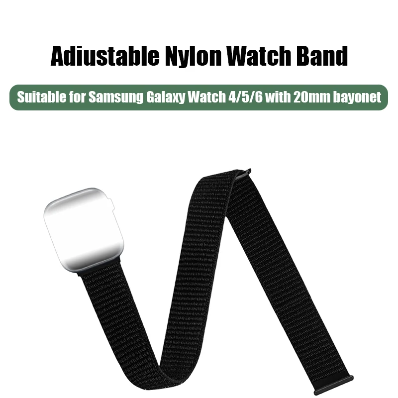 BANDANA TORNOZELO/BRAÇO 20mm SAMSUNG GALAXY WATCH! NYLON ELÁSTICO AJUSTÁVEL (Compatível Watch 7/6/5/4/FE/5 Pro/6 Classic) - MASCULINO/FEMININO