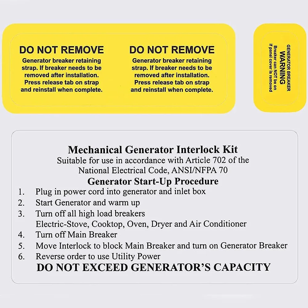 Kit Generator Interlock Circuit Breaker For ITE For Siemens Accessories Aluminum Alloy Interlocking Panel Replacement Set