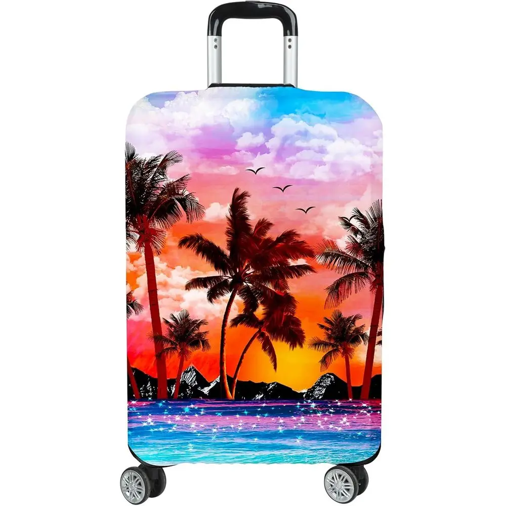 Elastic Travel Suitcase Cover, 28-30 Inch, Anti-Scratch, Sunset Tree Pattern Protector