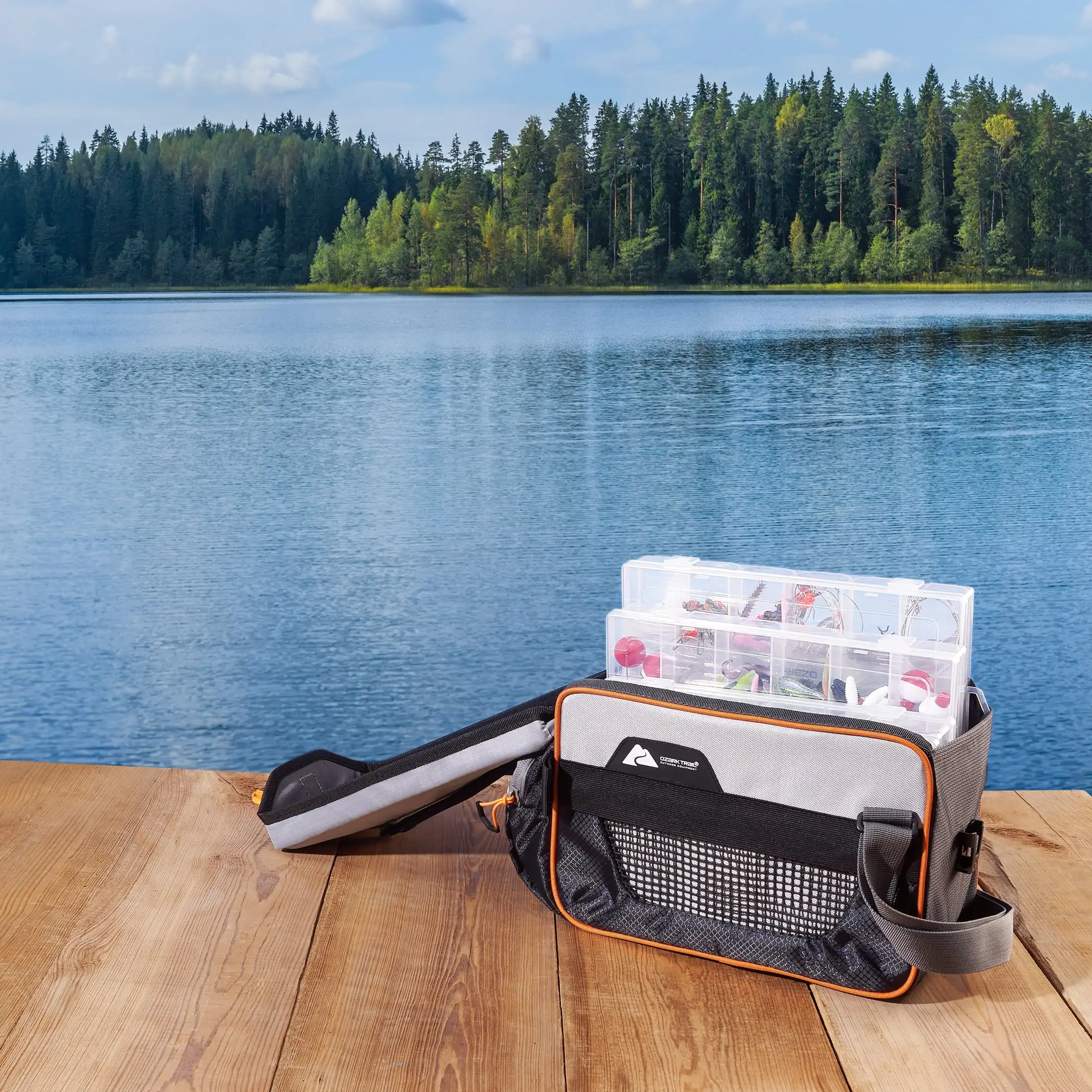 

3600 Tackle Bag with 4 Trays, Gray, Water Resistance