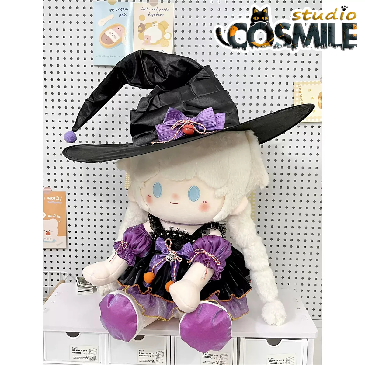 Disfraz de bruja pequeña para Halloween, Majo, mago, niña mágica, Cosplay, felpa, muñecas sentadas, accesorios para muñecas, ropa para muñecas LR, 40cm