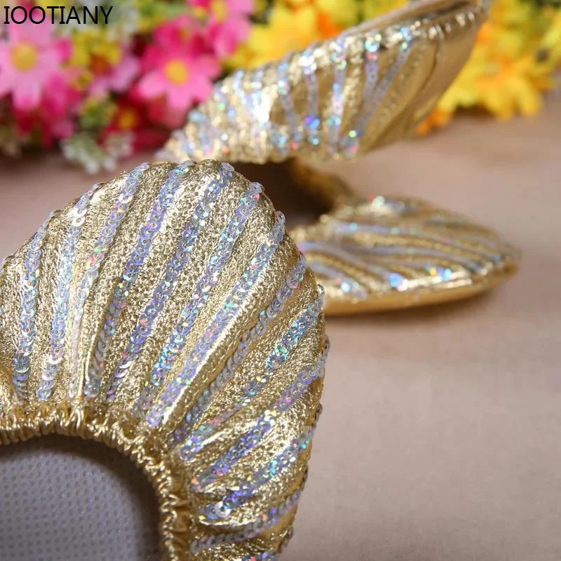 Vrouwen Rechte Lijnen Goud Ballet Gymnastiek Buikdansschoenen Platte Bodem Training Dansschoenen Podium Buikdans Lovertjes Schoenen