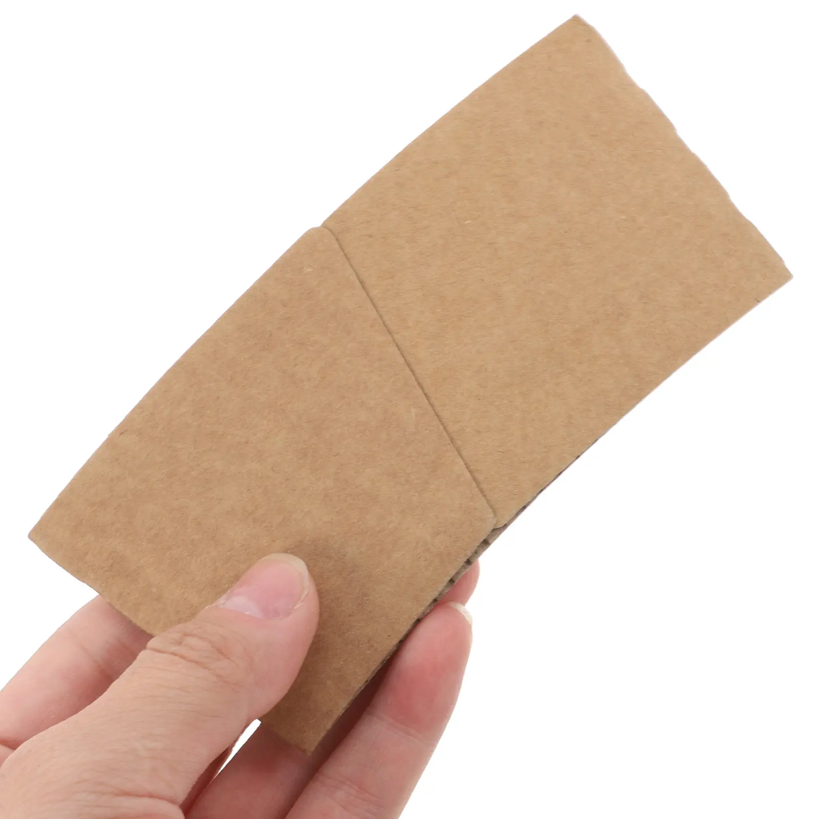 100Pcs Kraft Paper Cup Sleeves Corrugated Cardboard Disposable Heat Resistant Protective Sleeve Holder for Hot Coffee Tea