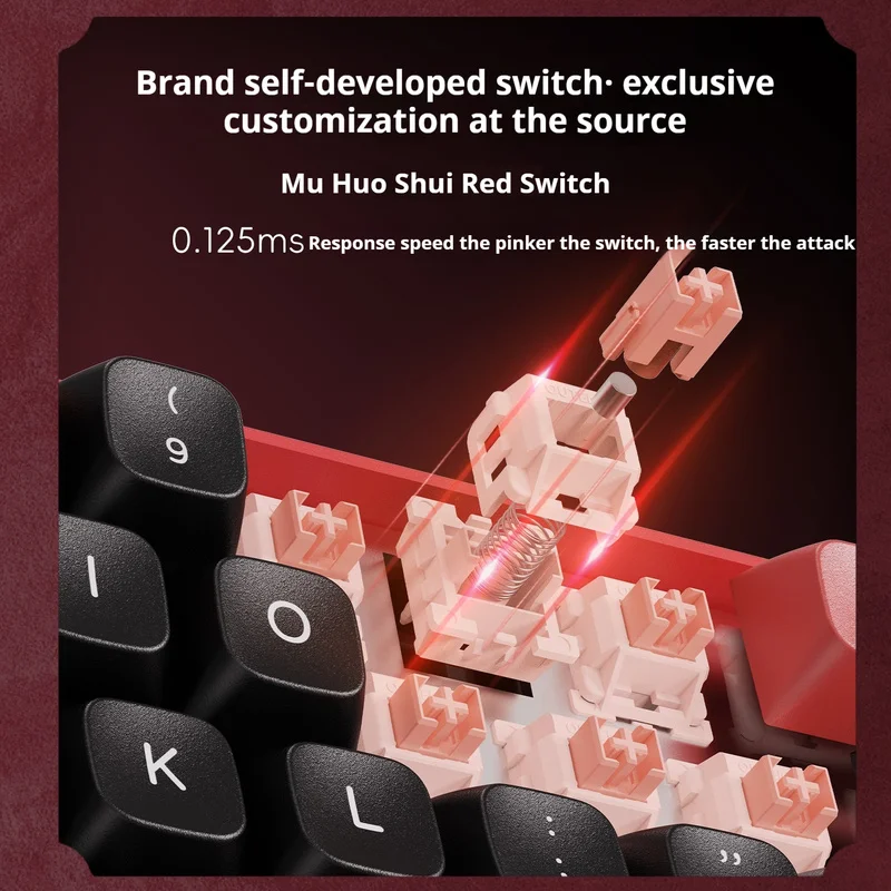 K68 마그네틱 축 키보드 유선 무후오 수이홍 마그네틱 축 인체공학적 풀 키 핫 스와퍼블 RGB PBT 듀얼 컬러 키캡 CSGO