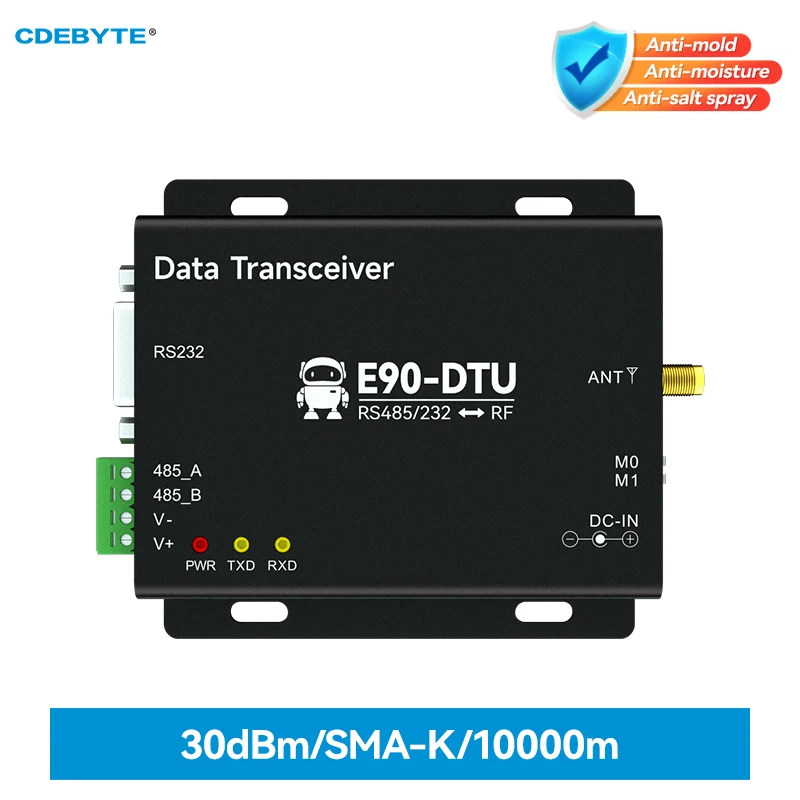 

E90-DTU(400SL30) CDEBYTE Military-grade LoRa 433MHz wireless data transceiver 30dBm RS232 RS485 LBT RSSI 10km LoRa module